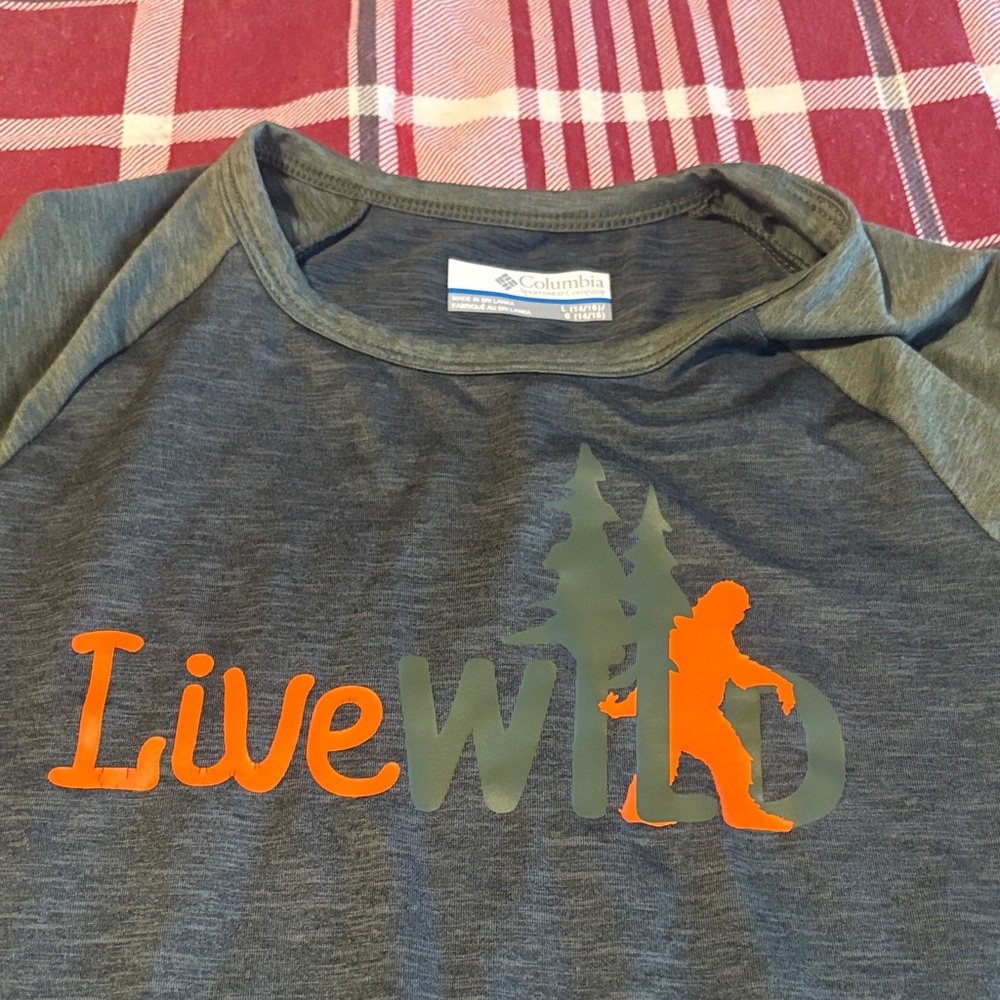 Columbia Kids Live Wild Long Sleeve Tee - Gray and Orange